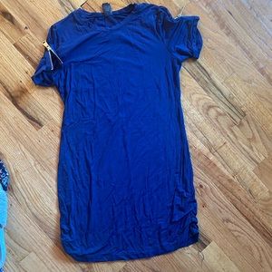 Zippered cotton blue dress